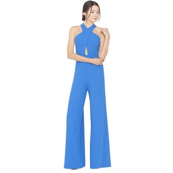 Alice & Olivia Trinity Cross-Front Jumpsuit